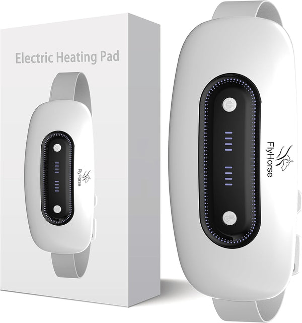 Electric Heating Pad - Portable Cordless Menstrual Heating Pad with 4 Heat Levels and 4 Massage Modes for Cramps