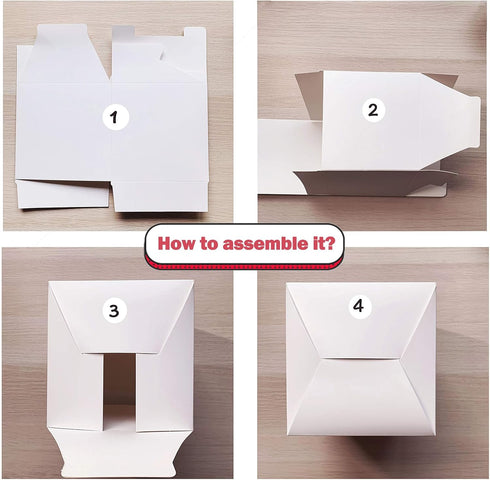 SHIPKEY 10 Pack White Cardboard Gift Boxes with Lids, 4x4x4 inch Square Boxes for Party, Wedding, Christmas, Birthdays