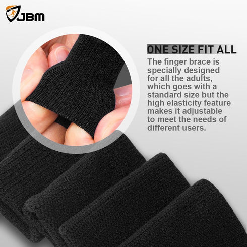 JBM 5-Pack Finger Sleeves Sport Finger Brace Protector Compression Sleeve for Arthritis