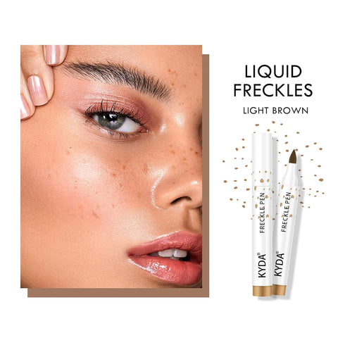 KYDA 2 Pcs Natural Freckle Makeup Pen, Waterproof Longlasting Soft Dot Spot Pen for Effortless Sunkissed Makeup