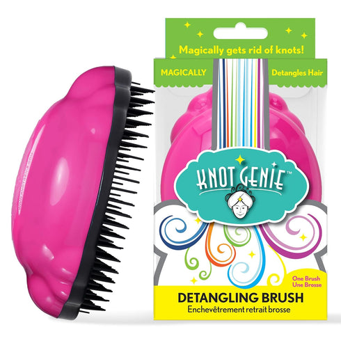 Knot Genie Detangling Hair Brush for Kids, Fairy Pink | Perfect for Curly Hair, Gently Separate Tangles