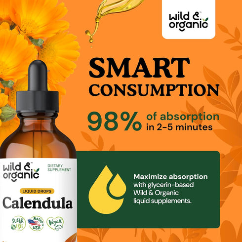 Immune 4 oz Wild & Organic Calendula Flowers Supplement - & Antioxidant Support - Add to Tea Extract Drops - Calendula