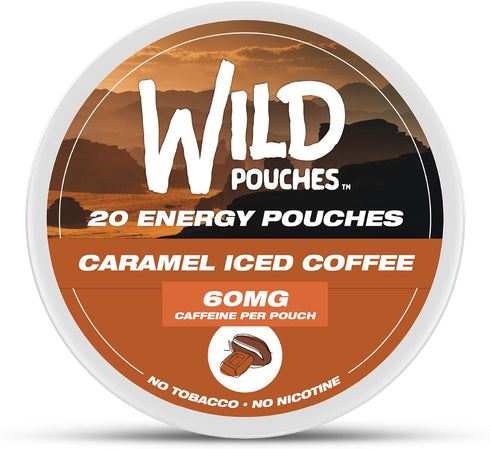 Wild Pouches Wild 60mg Caffeine Pouches Nicotine Free Caramel Coffee - 20 x Energy