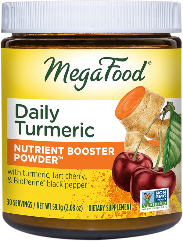 MegaFood Daily Turmeric Nutrient Booster Powder - Turmeric Supplement with Black Pepper Extract, Tart Cherry & Vitamin