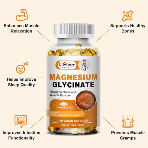 Magnesium Supplement Softgels, Easy Absorption Magnesium Glycinate 400mg with Vitamin B6, D3