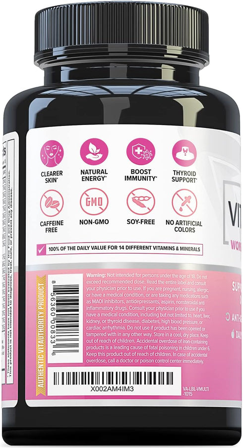 VITA Multi Multivitamin for Women - Daily Multi-Vitamin Supplement with DIM, Iodine, Ashwagandha | Supports Youthful