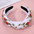 NVENF Strawberry Headbands, Jeweled Rhinestone Knotted Headband for Women, Tropical Beach Accessory (Strawberry A-White)