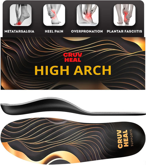 Premium High Arch Insoles, Plantar Fasciitis Comfort for Foot Pain Relief, Anti-Fatigue Orthotic Inserts for Men Women