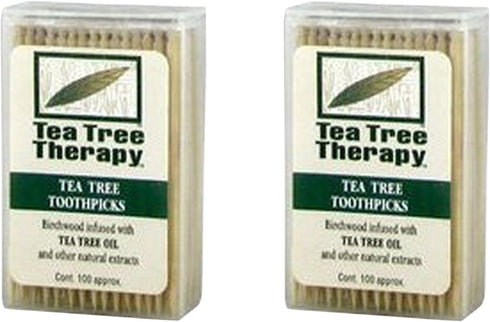 Tea Tree Therapy Tea Tree & Menthol Toothpicks, 100 Count (2-Pack)