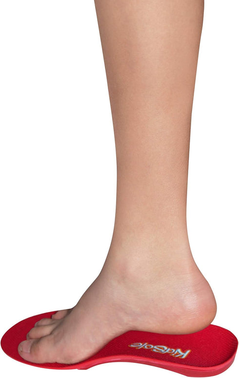 Red Orthotic Sports Insole by KidSole, Lightweight Soft & Sturdy Technology for Active Children with Flat Feet
