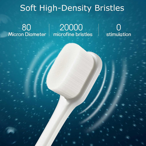 B Rush Extra Soft Toothbrush, Ultra Soft for Sensitive Gums, 20k Nano Floss Bristles, Pack of 2