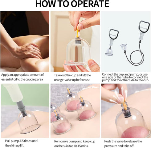 Cupping Kit for Massage Therapy, 32 Cups Professional Chinese Cupping Set with Vacuum Therapy for Cellulite and Muscle