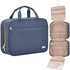 NISHEL Travel Toiletry Bag - Portable Hanging Organizer for Full-Sized Shampoo, Conditioner, Aegean-Blue