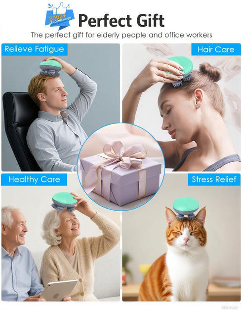 Upgraded Handheld Pet Massager, Electric Scalp Massager, Head and Back Scratcher for Relieving Tight Stiffness Muscles