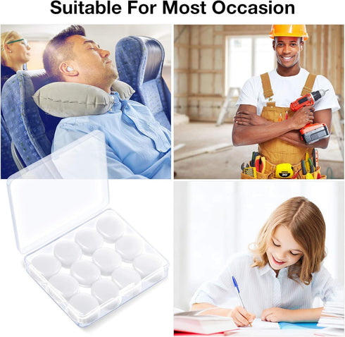 Frienda 21 Pairs Reusable Moldable Silicone Ear Plugs for Sleeping, Soft Noise Cancelling Earplugs with Case, 32dB NRR