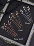 Pack of 3 Bridal Crystal Hair Pins - Wedding Evening Party Hair Accessories (gold)