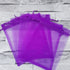 100pcs Organza Drawstring Gift Bags - 5x7 Inches Sheer Fabric Mesh Purple Pull String Sack for Jewelry, Party Favors