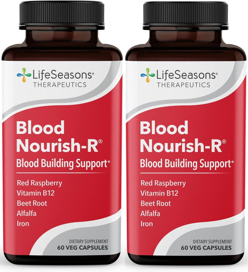LifeSeasons Blood Nourish-R - 60 Capsules Iron Supplement for Anemia, Fatigue, Paleness & Dizziness, Non Constipating