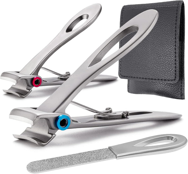 Large and Small Nail Clippers Set, Heavy Duty Stainless Steel Toenail Clippers for Thick Toenails, Men & Women
