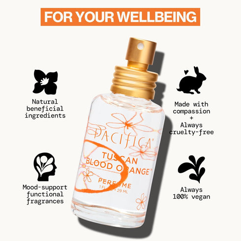 Pacifica Tuscan Blood Orange Perfume Spray for Women, Vegan, Cruelty-Free