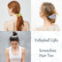 WILLBOND 12 Pieces Silk Hair Scrunchies, Volleyball Sport Hair Ties, Satin Bands for Women, Multicolor
