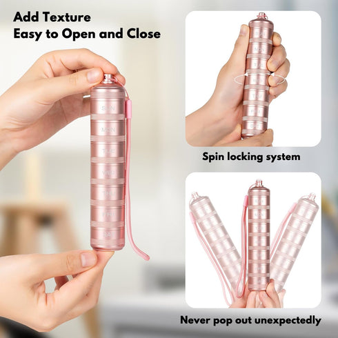 Portable Waterproof Metal Pill Organizer - Compact Travel Pill Box, 7 Day Daily Holder for Small Pills, Aluminum Alloy,
