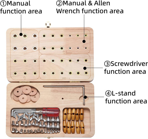 U Tag It 36-Hole Wooden Pegboard for Finger Dexterity, Upgraded Wooden Hand Therapy Peg Board with Multifunctional Test