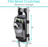 Vive Crutch Accessories Bag - Pouch for Crutches, Accessory Storage Carry Kit with Cup and Bottle Pocket Holder, Gray