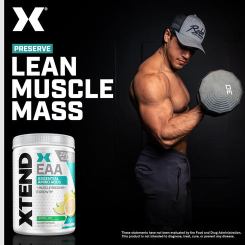 XTEND EAA + BCAA Powder - Muscle Recovery & Lean Muscle Growth with 9 Essential Amino Acids, Lemon Lime (40 Servings)