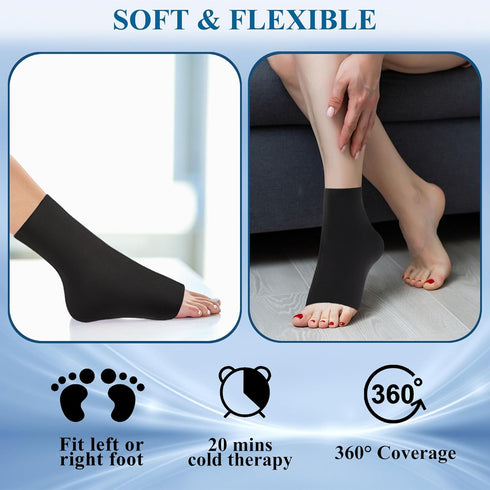 NOVASPORT Ankle Foot Ice Pack Wrap for Injuries - Reusable Ice Sleeve for Hot & Cold Therapy