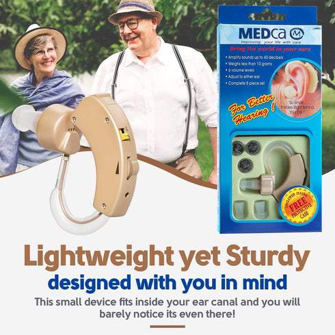 MEDca BTE Behind the Ear Sound Amplifier, Super Mini Size Sound Enhancer