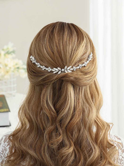 Unicra Wedding Hair Combs Bridal Headpieces, Crystal Wedding Hair Accessories for Brides (Silver)