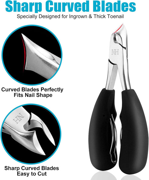 New Huing Professional Toenail Clippers for Men & Seniors, Thick & Ingrown Nail Grooming Tool