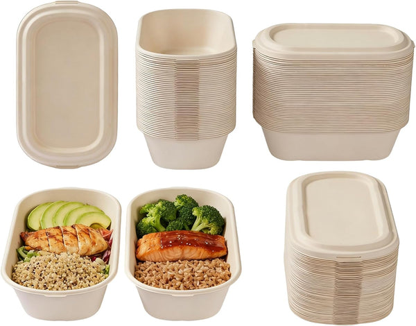 kageiue 50pcs 27 Oz Meal Prep Containers - Disposable Meal Prep Food Containers