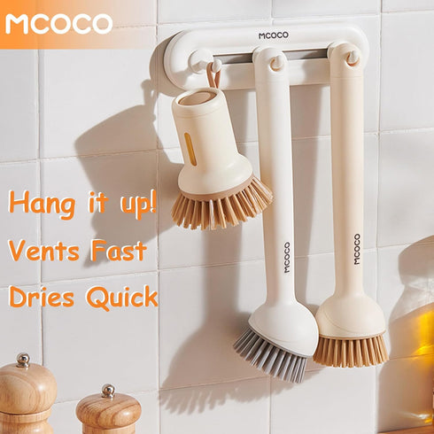 Set Dish Brush with Soap Dispensing Palm Brush Dish Scrub Brush with Soap Dispenser Palm Dish Brush Kitchen Cleaning