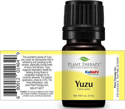 Plant Therapy Yuzu Essential Oil, 5 mL (1/6 oz), 100% Pure, Therapeutic Grade