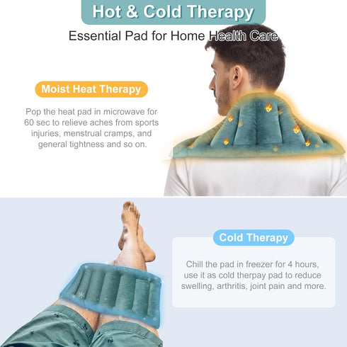 SuzziPad Microwavable Heating Pads for Cramps, 7x16 Microwave Heating Pad for Neck and Shoulder Pain Relief, Moist Heat
