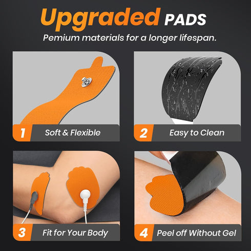 TENS Unit Replacement Pads, 20 Pack in 3 Sizes, Reusable Electrode Pads with American Gel for 50 Times Safe Use
