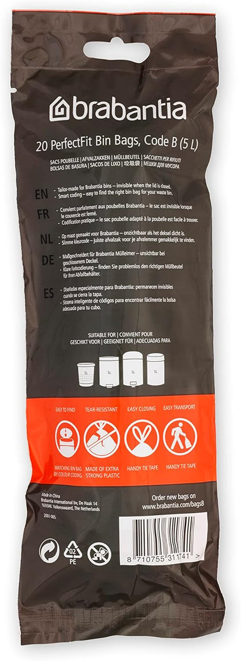 Brabantia PerfectFit Size B, 1.3 Gal, White
