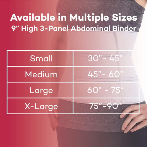 Dealmed Large Abdominal Binder 3-Panel, 9", 60"-75” Waist Compression Wrap for Core Support and Muscle Tone