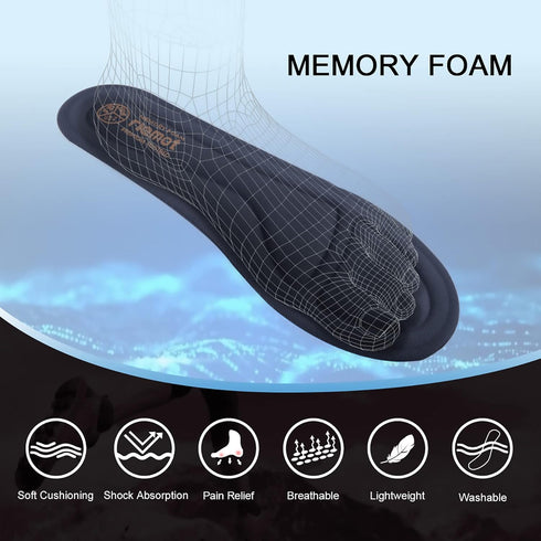 riemot Womens Memory Foam Insoles – Super Soft Replacement Innersoles for Running Shoes, Navy US 8 / EU 39