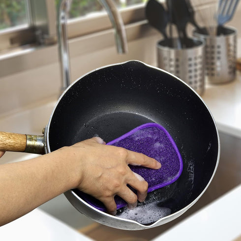 Kitchen Dish Sponge Scrubber Non Scratch, Reusable Washable Multipurpose Pads for Cleaning Sink and Pans