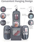 Narwey Small Hanging Toiletry Bag, Women Travel Makeup Organizer for Toiletries and Accessories (Medium, Grey)