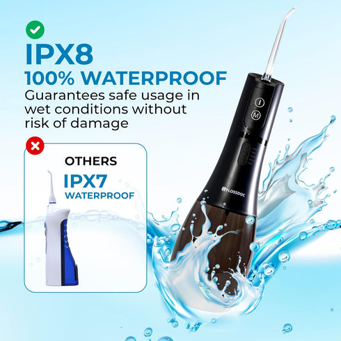 Water Flosser & Tonsil Stone Remover, 400ml Tank, IPX8 Waterproof, 5 Modes, Rechargeable for Bad Breath