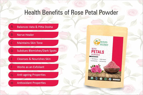 Organic Rose Petal Powder for Face Mask DIY, Skin Care, 100g / 3.52 oz