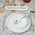 JOLLY PARTY 50 Plastic Bowls with Silver Rim - 12oz Disposable Soup Bowls for Christmas Thanksgiving Party
