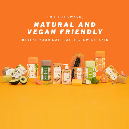 Papaya Exfoliating Soap, Hydrating Face Moisturizer with Niacinamide, Shea Butter, Aloe Vera - Sensitive Skin Soap,