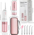 Water Dental Flosser Teeth Pick, Portable Rechargeable Oral Irrigator with 4 Modes & 5 Jet Tips, IPX7 Waterproof