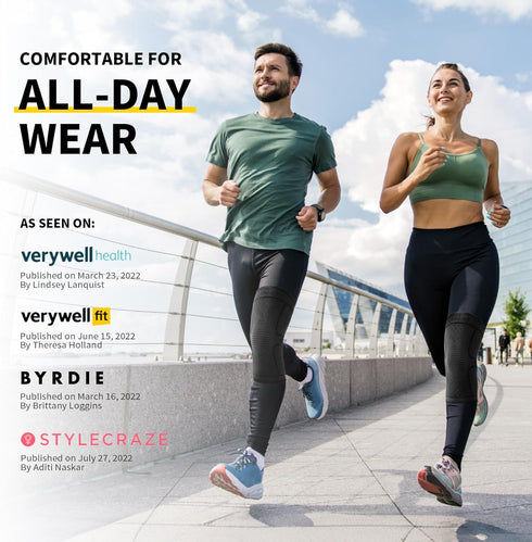 CAMBIVO 2 Pack Knee Brace, Compression Sleeve for Men and Women, Support for Running, Gym, Sports