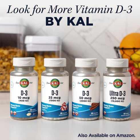 KAL Vitamin D3 2000 IU (50 mcg) DropIns, Liquid Vitamin D3 Drops for Bone Strength and Immune Support
